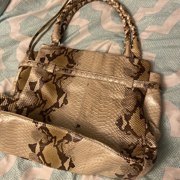 Elliot Lucca Large Purse. Brown/Tan Snakeskin. 17x12 - Picture 2 of 16